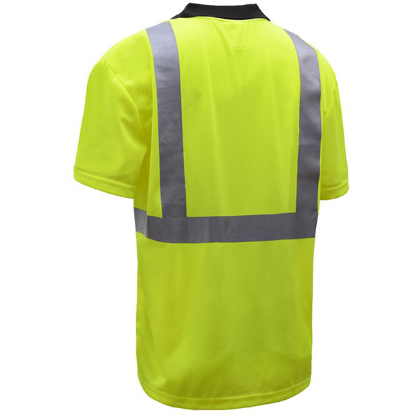 HIVIS SHORT SLEEVE BLACK BOTTOM SAFETY POLO
