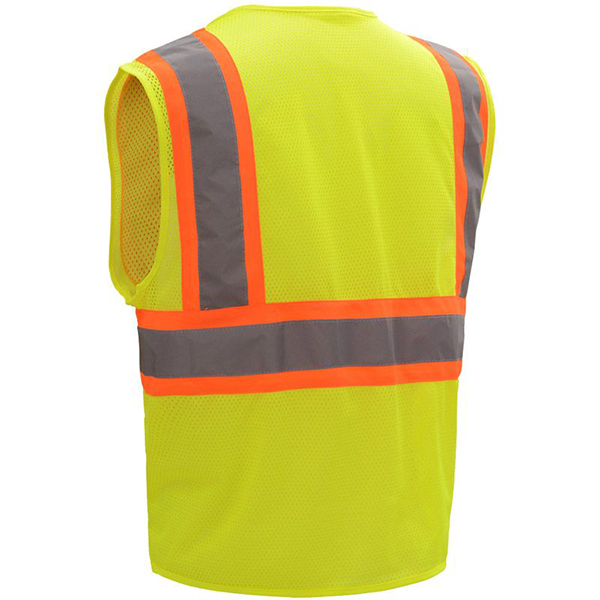 HIVIS CONTRAST MESH ZIPPERED SAFETY VEST