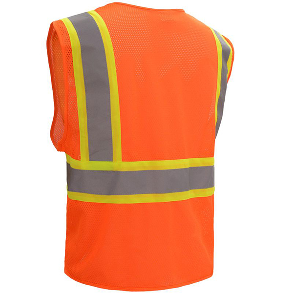 HIVIS CONTRAST MESH ZIPPERED SAFETY VEST