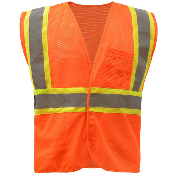 HIVIS CONTRAST MESH ZIPPERED SAFETY VEST